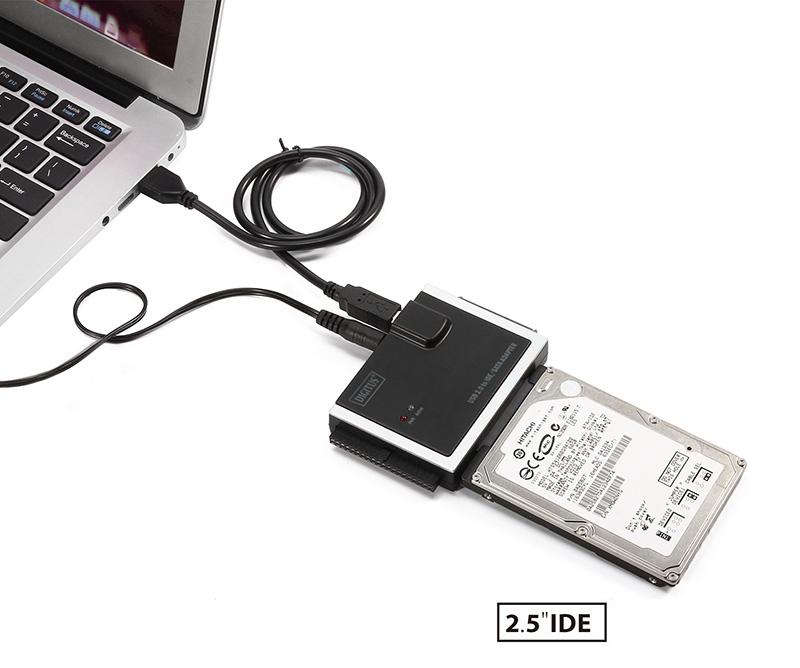 (3) Ligue o ADAPTADOR DE USB 2.0 PARA IDE/SATA ao seu computador e, de seguida, ligue o computador. O sistema deste irá detetar a HDD IDE.