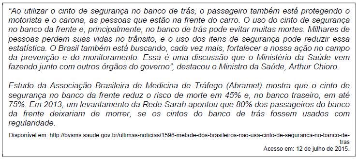 QUESTÃO 02 Um ciclista se inscreveu para uma competição regional cujo trajeto vai de Recife até Caruaru.