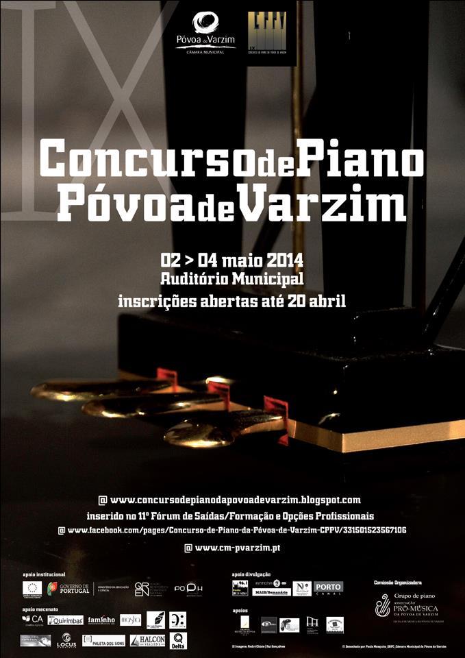 IX Concurso de Piano 2014 IX CPPV 5.ª Edição Nacional 33 concorrentes de Academias de Música e Conservatórios de todo o país.