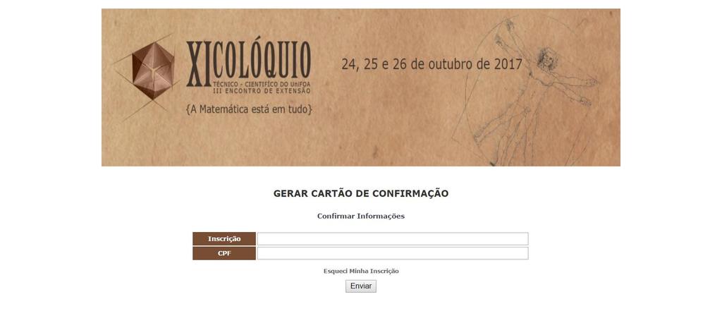 deverá ser informado o número de inscrição