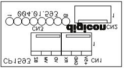 A figura a seguir mostra a placa borneira interna do MCA: OBS: A conexão do cabo é pino a pino (pino 1 com 1, 2 com 2,...). 7.2.6.