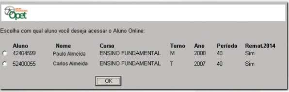 a. Selecione o RA (Registro Acadêmico), clicando no botão depois clique no botão: Somente os alunos com Sim no campo Remat.