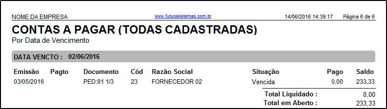 Tipo: Extrato Cheque Este relatório exibe em formato de extrato as informações sobre contas