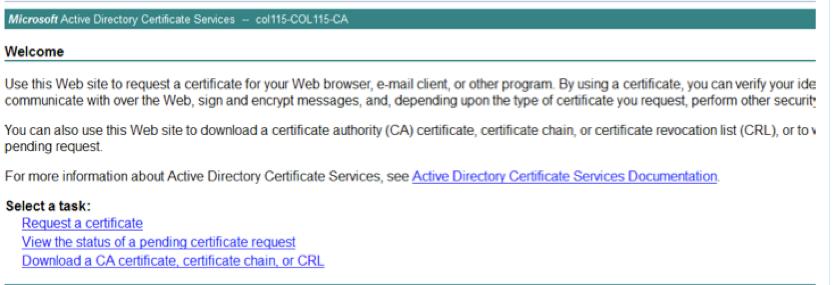 1. Abra o server de CA para cantar este HTTP CSR: Endereço IP de Um ou Mais Servidores Cisco ICM NT >/certsrv/do server <CA. 2. Pedido do clique um certificado. 3.