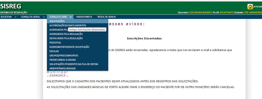 Figura 16: 5.2 Irá aparecer a seguinte tela (figura 17).