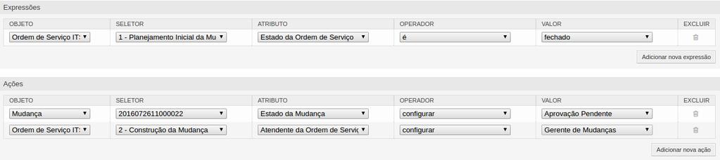 0070 - Planejamento Inicial Fechado Se o planejamento é fechado, a mudança então fica com Aprovação Pendente