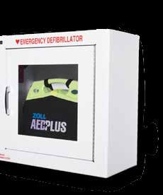 O armário de parede de 9 com alarme armazena o AED Plus em um estojo de