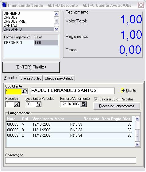 Movimentação 29 O pedido será Impresso ao teclar Enter no Botão [ENTER] Finalizar. 4.6 Orçamento Neste módulo, é possível registrar e imprimir os orçamentos para os clientes.