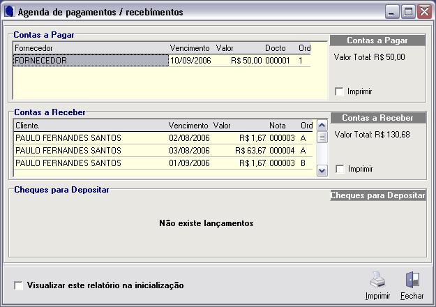 7 Relatório do Dia Relatório do Dia Mostra a Agenda de Pagamentos,