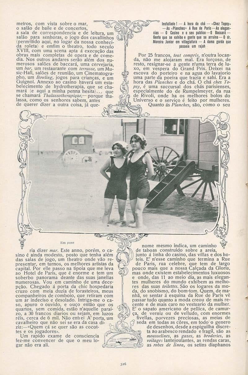 lnstallado 1 - A hora do chã - cchez Topsy. - As cplanches A Rue de Paris-As elegancias - O Casino e o seu publico - O Baccará Gente que se exhlbe e gente que se arruina- O dr.