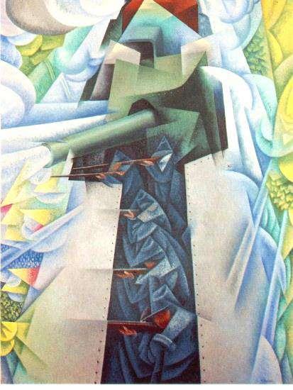 Trem armado (1915). Gino Severini.