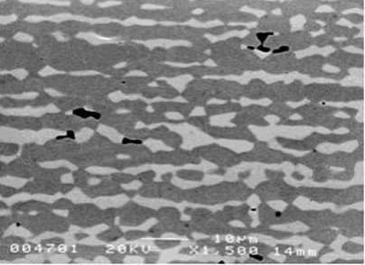 32 Figura 2.18: Micrografia de um aço inoxidável dúplex envelhecido a 850 C por 1008 horas.
