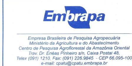 pa.br... 4 ~~nistério da Agricultura e-do Abastecimento Recomendações Básicas RB N~ 1, julho/99, p.1-5 CULTIVO DE TAMBAQUI SOB GAIOLAS FLUTUANTES Raimundo Nonato Guimarães Telxeira ' 1.