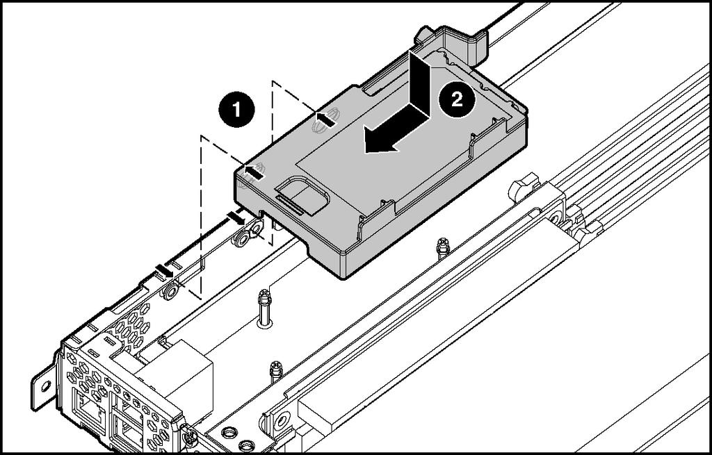 Instalação das opções de hardware Instalação do ativador do cache de gravação com bateria de apoio Acesse os componentes internos do servidor.