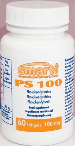 PS 100 100 mg 60 softgels Código 0075 La phosphatidylsérine (PS) est un composant lipidique essentiel des A fosfatidilserina (PS) é um composto lipídico essencial das membranas celulares cerebrais.