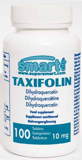 Taxifolin 10 mg 100 comprimidos Código 0495 A taxifolina ou diidroquercetina é um bioflavonóide com uma estrutura molecular semelhante à da quercetina, embora diferente.