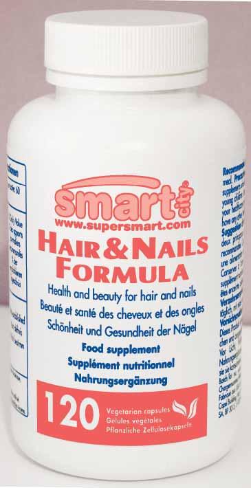 Hair & Nails Formula 120 cápsulas vegetais Código 0514 Fórmula melhorada e reforçada A nova fórmula inclui um ingrediente cosmecêutico revolucionário: a Cynatine HNS, uma forma de queratina