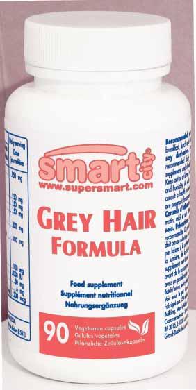 Grey Hair Formula 90 cápsulas vegetais Código 0610 É mesmo verdade! Pode recuperar a cor inicial dos seus cabelos graças a um processo bioquímico natural não agressivo, sem qualquer perigo.
