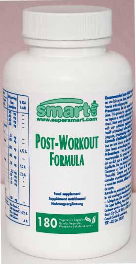 Post-Work Out Formula 180 cápsulas vegetais Código 0625 Novo Esta fórmula constitui o complemento lógico de Pre-Workout Formula, apresentada em Abril de 2012.