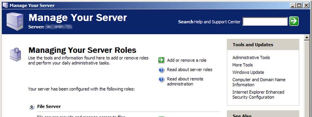 Evolução do Windows Server Windows Server 2003 A console do Server 2003 é limitada em relação