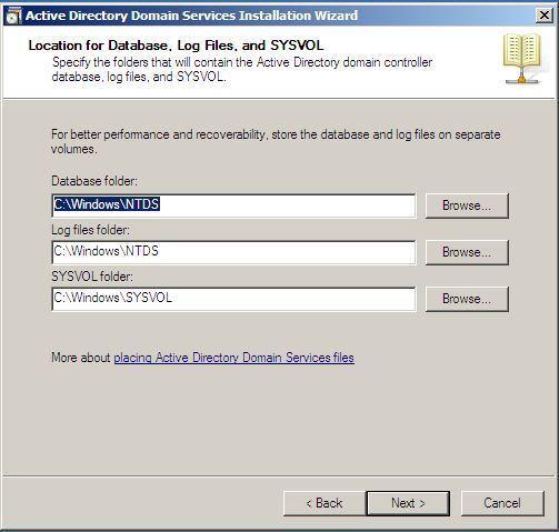10-Location for Database, Log Files, and SYSVOL (Figura 2.
