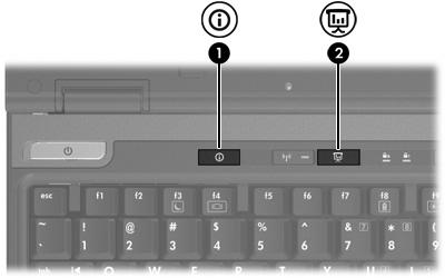 3 Botões HP Quick Launch buttons Utilize os botões HP Quick Launch para abrir os programas frequentemente utilizados, também chamados aplicações, no painel de controlo dos botões HP Quick Launch
