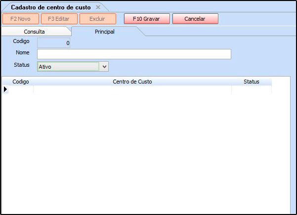 Caminho: Cadastros>Financeiro>Centro de Custos Referência: FS33 Versão: 2017.03.