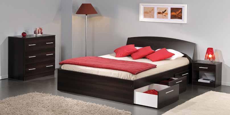 Quartos DE CASAL Quarto de casal Thor II cor café CAMA 160x200, cód.m141918 KZ 33.800 KZ 19.900 CONJUNTO 3 GAVETAS 197x28x52, cód.m141951 KZ 33.100 KZ 19.