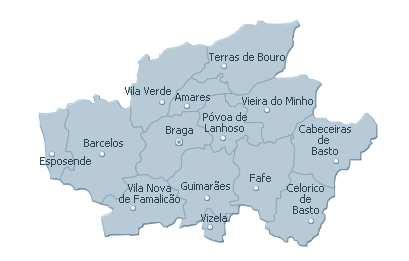 2 LOCALIZAÇÃO DA ÁREA DE ESTUDO O município de Guimarães, com 69 freguesias, tem uma área de 243 km2, e é um dos 14 municípios do distrito de Braga.