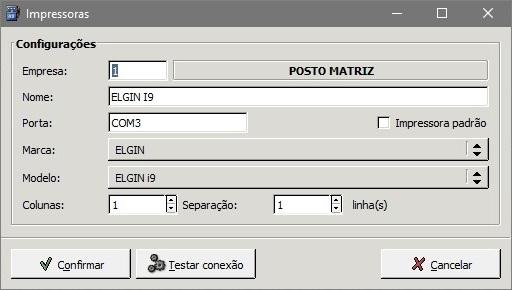 Deverá ser informado o nome, a porta ou IP, informado a marca e modelo da impressora não fiscal. Após, basta testar a comunicação para certificar que a impressora esta comunicando corretamente.