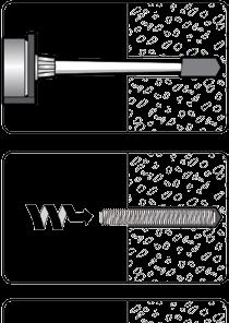 - Ancoragem para cargas médias em concreto e alvenaria.