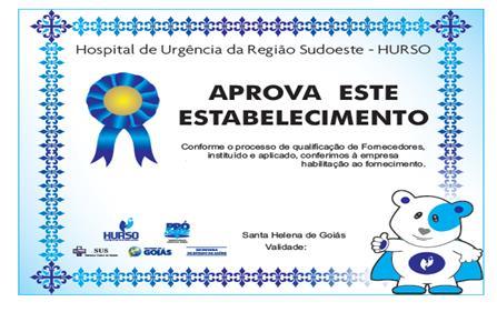 CERTIFICADO Aplicado para todos fornecedores que sejam avaliados