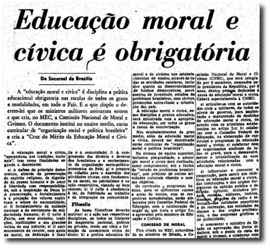 1969 Educação Moral e Cívica Governo