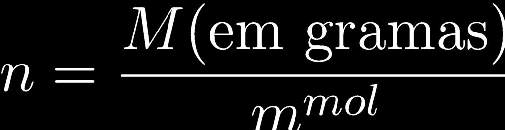 Observações adicionais Atenção: se a substância for formada por moléculas com mais de 1 átomo, a partícula a ser considerada é a molécula como um todo ex: (gás O2): m(1 molécula O2) ~32u -> mmol(o2)