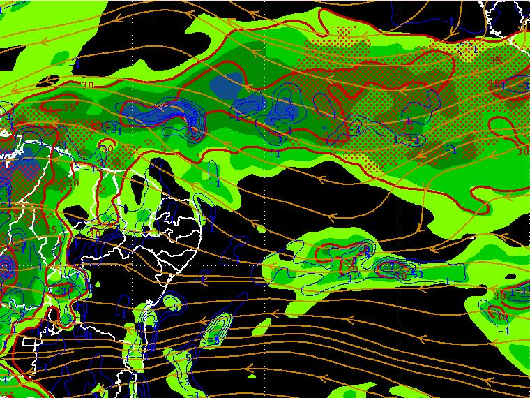 A Figura 1 mostra o campo de variáveis meteorológicas das análises do modelo GFS, utilizado pelo Grupo de Previsão de Tempo (GPT/CPTEC).