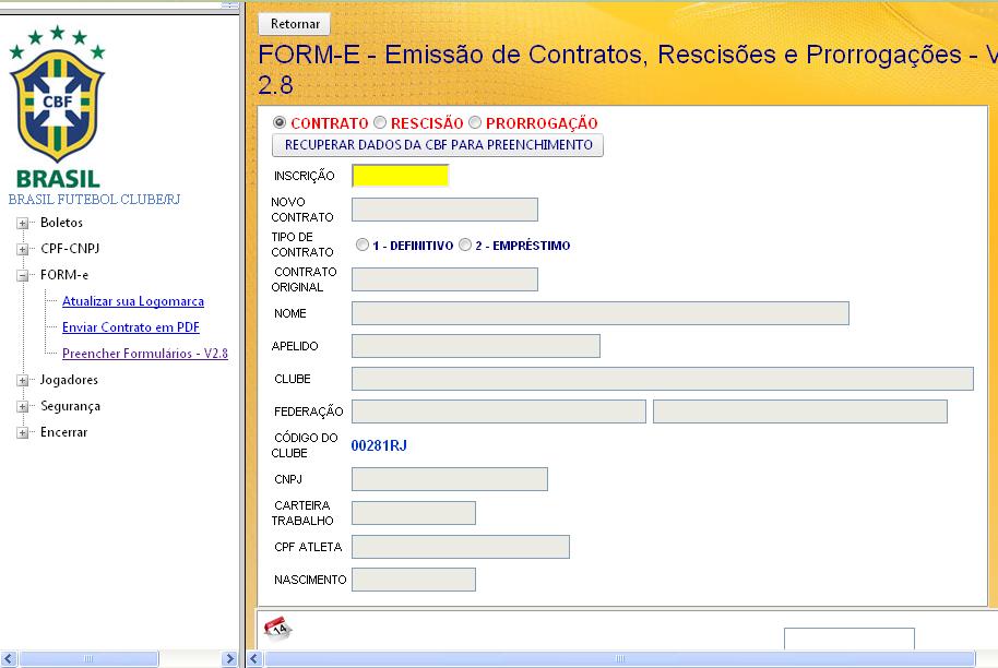 Com a tela do FORM-e aberta, podemos notar que o sistema é basicamente o mesmo.