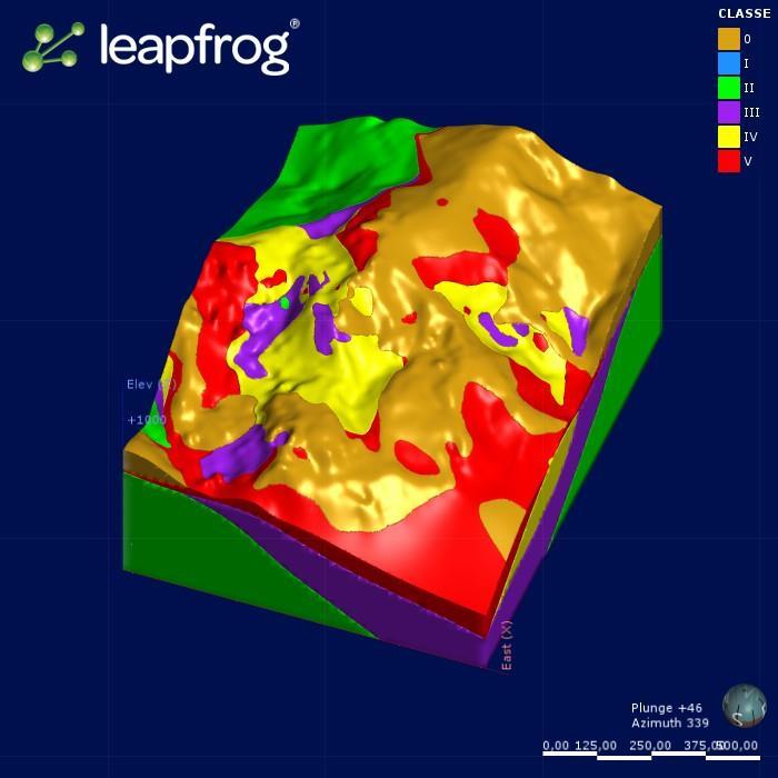 Tais informações consistem em um mapa geológico-geomecânico de superfície, 10 seções geomecânicas e de 8500m de testemunhos, provenientes de 37 furos de sondagem.