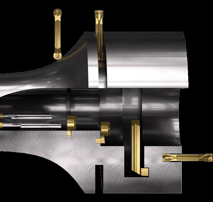 CoroTurn XS: Desenhado para a posição exata da pastilha, essas ferramentas são adequadas para usinagem interna de furos precisos e pequenos, bem
