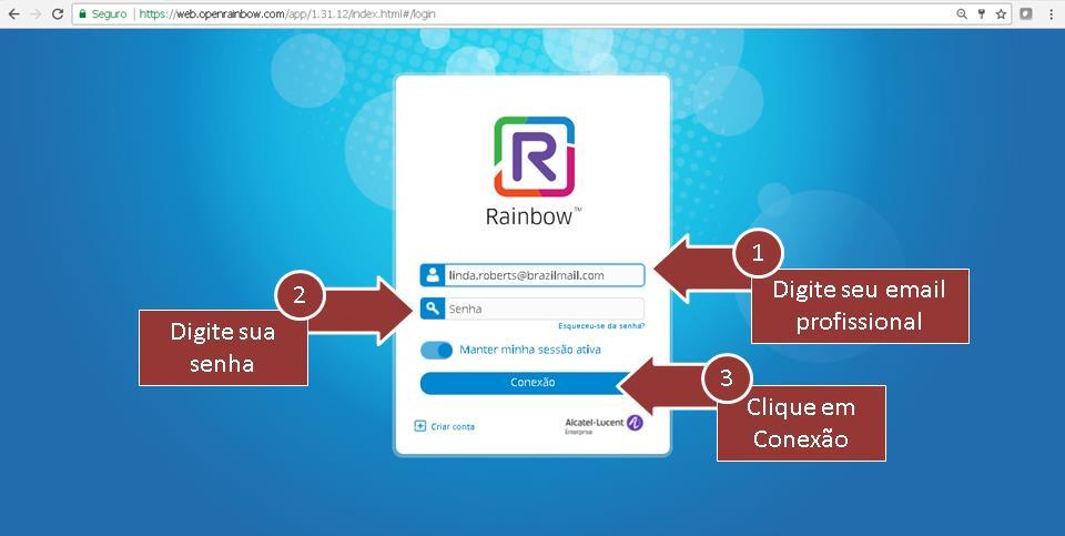 3 Acessando e customizando o Rainbow TM através do seu Web Browser O Rainbow TM pode ser acessado facilmente através do seu Web