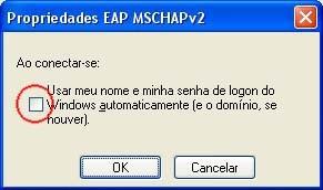 12. Desmarque o único item da janela e clique no botão OK 13. Clique no botão OK da janela Propriedades EAP protegidas 14. Clique no botão OK da janela Propriedades da rede sem fio 15.