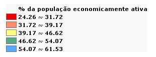 VISÃO GERAL DO MERCADO DE TRABALHO EM MINAS GERAIS Na região mais a Sudoeste do Estado há uma proporção maior pessoas disponíveis para atuar no setor produtivo (ocupadas e desocupadas).