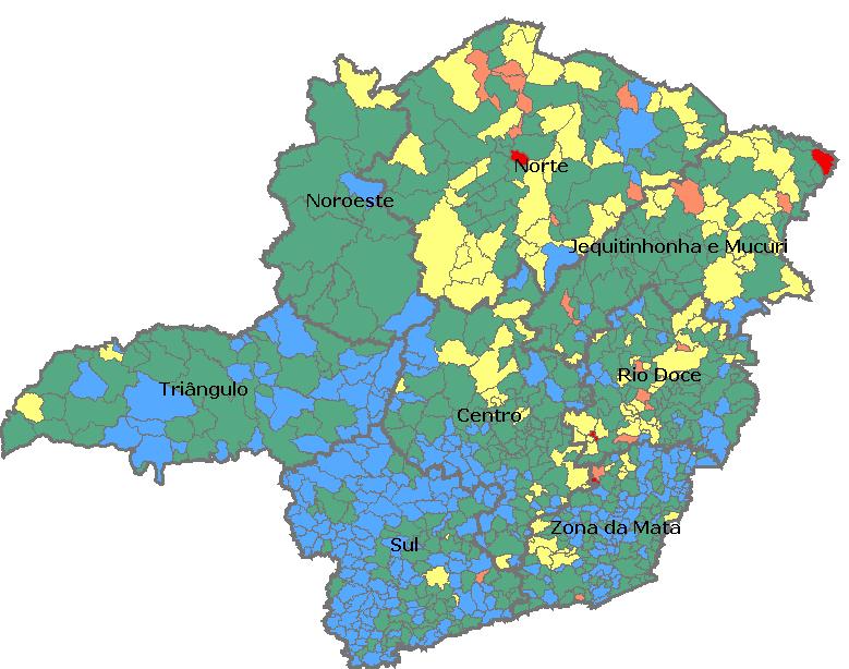 VISÃO GERAL DO MERCADO DE TRABALHO EM MINAS GERAIS Taxa de desocupação, municípios mineiros - 2010 Nese