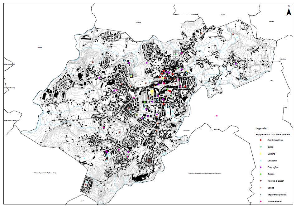 Figura 1. Equipamentos e serviços na Freguesia de Fafe. Fonte: CM Fafe, 2016. 2.3.