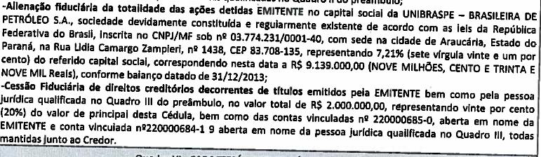 1º Aditivo Em 27/07/2015, as partes aditaram a Cédula de Crédito em referência para que seu vencimento fosso