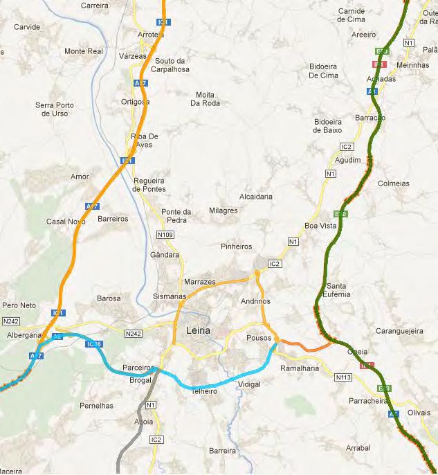 Figura 5. Enquadramento da rede viária nacional fundamental e complementar no Concelho de Fonte: www.inir.pt, junho 2012 IP 1 - Itinerário Principal n.