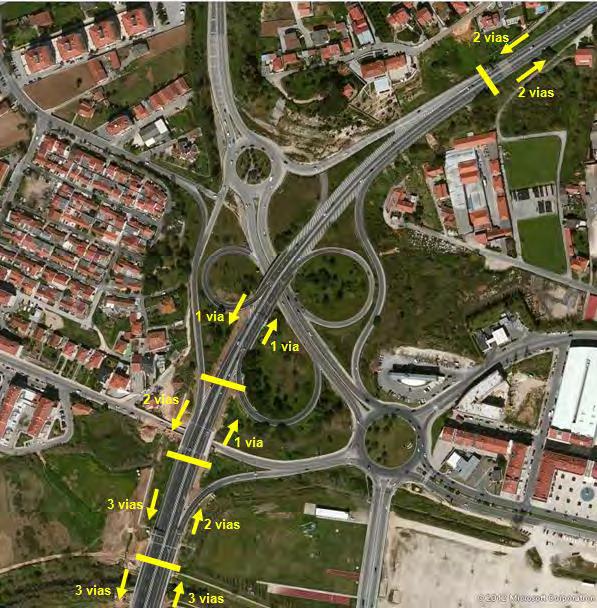 Entre o Nó do IC 36 e o Nó da Cova das Faias integra a Circular Externa de ; Esta dupla condição faz com que, nestes troços, haja uma utilização da via por trânsito regional e nacional, por trânsito