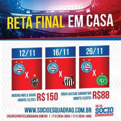 ESPORTE CLUBE BAHIA SEJA SÓCIO PRESIDENTE: Marcelo Sant'Ana VICE-PRESIDENTE: Pedro Henriques DIRETOR ADMINISTRATIVO-FINANCEIRO: Marcelo Barros DIRETOR DE MERCADO: Jorge Avancini DIRETOR DE FUTEBOL: