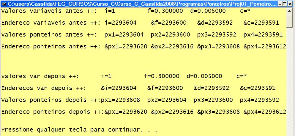 10.4 Ponteiros: Operações