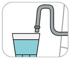 Ao final da drenagem, recoloque a mangueira no lugar de origem. 1. Não reutilize esta água para higiene pessoal. 2.