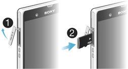 1 Insira uma unha na abertura entre a tampa do compartimento do microchip e a lateral do dispositivo e, em seguida, retire a tampa. 2 Usando uma unha, retire o suporte do microchip SIM.